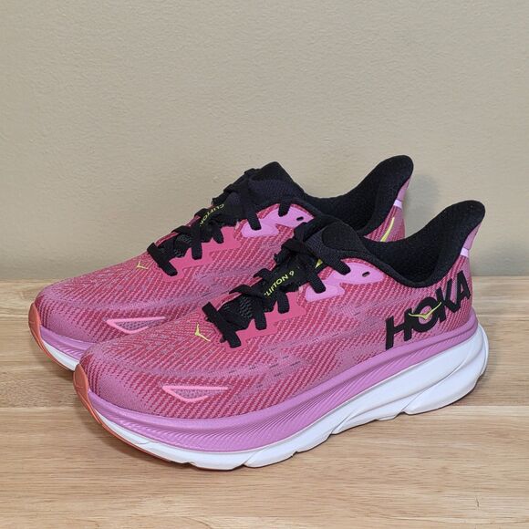 HOKA Clifton 9 Running Shoes Raspberry Strawberry 1127896 RSRW Women's Size 6.5 - Picture 3 of 8
